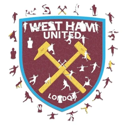 Image of Iconic Puzzles, 100% eco sustainable wooden puzzle with official license West Ham Logo, size L, 500 pieces