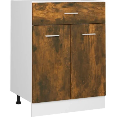 Image of vidaXL Drawer Bottom Cabinet Lyon Smoked Oak 60x46x81.5 cm Engineered Wood
