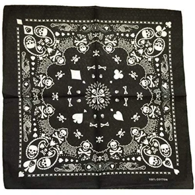 Image of Beautifeye Skull Skeleton Bones Bandana Headscarf (Skull Suits White)