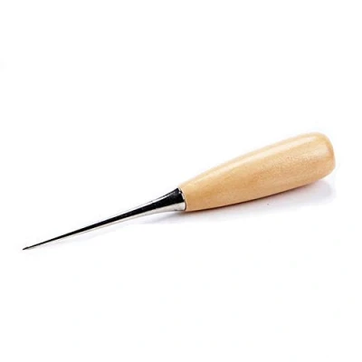 Image of Quality Awl Tool Leather Punch Hole Maker Paper Card Plastic Craft Work Wooden Handle Piercer