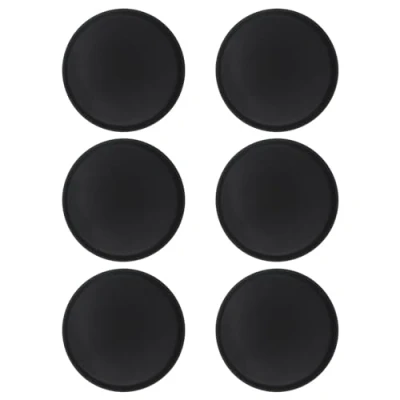 Image of Argon Tableware Round Non Slip Serving Tray 35.5cm (14 x 14&quot;) Pack of 6 Black