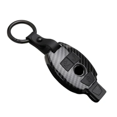 Image of OTMIK ABS Carbon Fiber Car Key Cover fit for Mercedes Benz A/B/R/G Class GLK/GLA GLC/W176 W204/ Case Accessories (3 Buttons Black B)