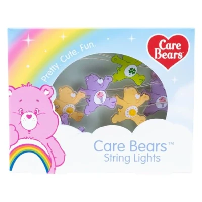 Image of Fizz Creations Care Bears String Lights. Includes 20 LED Lights on 2 Metre Cable. Featuring Multiple Beloved Characters. Battery Powered. Officially Licensed Merchandise from