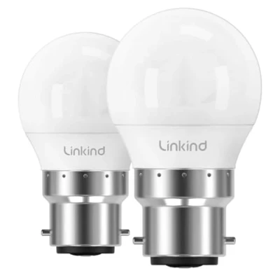 Image of Linkind Bayonet Light Bulb 40w Equivalent,Warm White 2700K, 4.9W 470lm B22d LED Bulbs,G45 Golf Ball Energy Saving Bulbs, Non Dimmable, 2 Pack