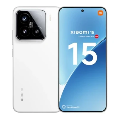 Image of Xiaomi 15 Smartphone, 12+256GB, White, 50MP Leica main camera, 5240mAh battery, 90W HyperCharge, HyperAI (No power adapter included)