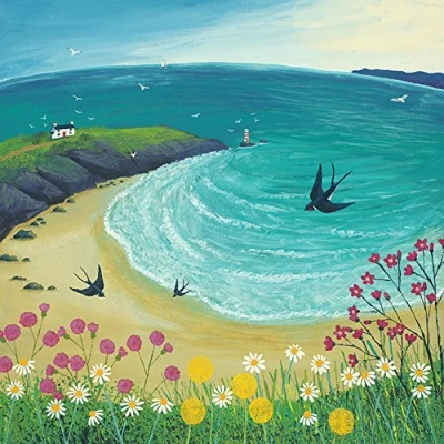 Image of Jo Grundy AFWDC95511 &quot;Swallow Dive&quot; Canvas Print, Cotton, Multi Colour, 3.20 x 40.00 cm