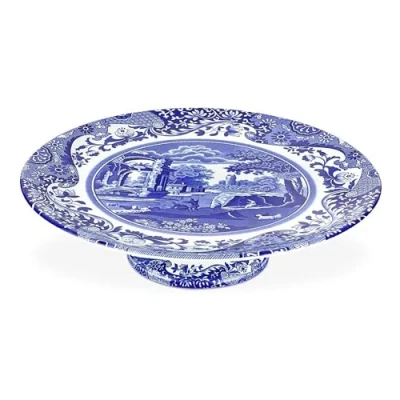 Image of Spode Blue Italian Footed Cakestand