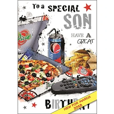 Image of Son Birthday Card (JJ GR002) Special From The Graffix Range Embossed &amp; Foil Finish