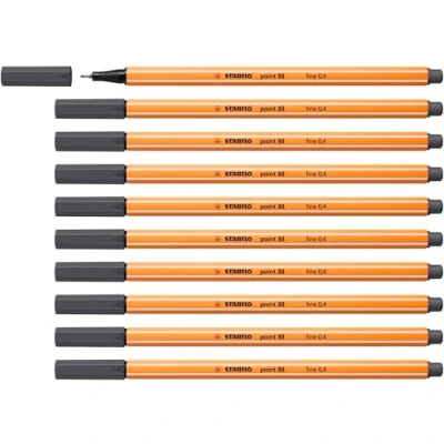 Image of Fineliner STABILO point 88 Pack of 10 Deep Cold Grey