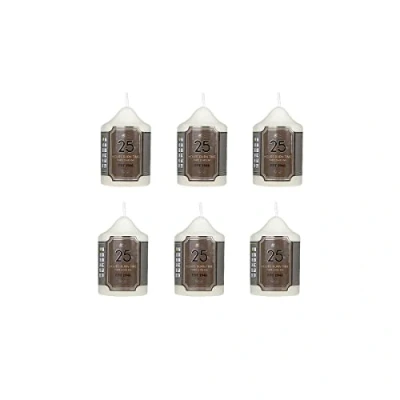 Image of Pillar Candles Pack of 6 Long Burning Large Candle 5cm x 8cm with 25 Hours Burn Time Dripless, Smokeless, Unscented Church Ideal for Weddings, Spa and Parties