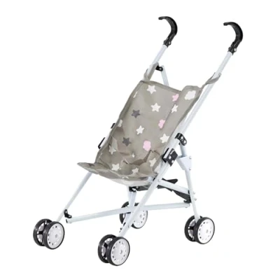 Image of Dolls Foldable Stroller Buggy Jogger Baby Doll Pram Accessories Toy (Stars)