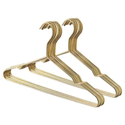 Image of Harbour Housewares Metal Coat Hangers Gold Pack of 20