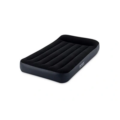 Image of Intex 64141 Dura Beam Pillow Rest Single Mattress with Fiber Tech Technology, No Electric Pump, 99 x 191 25 cm, Black California King