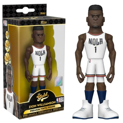 Image of Funko Gold 5&quot; NBA: Pelicans Zion Williamson (Home Uni) 1/6 Odds for Rare Chase Variant Collectable Vinyl Action Figure Birthday Gift Idea Official Merchandise Ideal Toy Sports Fans