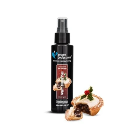 Image of GROOM PROFESSIONAL Warm Mince Pies Dog Cologne Spray Perfume for Smelly Dogs Sumptuous Festive Scent Perfect Use Between Washes Long Lasting Scent, 100ml