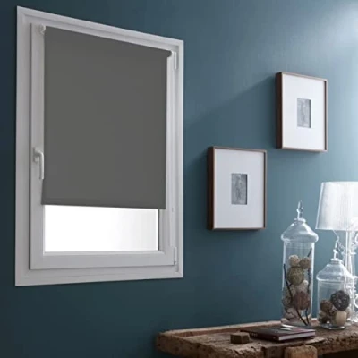 Image of madecostore Easy Plain Blackout Roller Blind L65 x H170 cm No Drilling