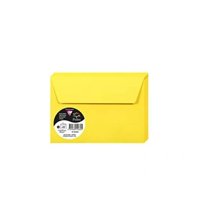 Image of Clairefontaine Ref 5566C Pollen Adhesive Envelopes (Pack of 20) C6 Sized, 120gsm Paper, Printer Compatible, Acid Free, Strip for Easy Seal Intensive Yellow