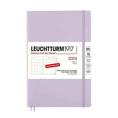 Image of LEUCHTTURM1917 367574 Monthly Planner &amp; Notebook Paperback (B6+) 2024, 16 Months, Softcover, Lilac, German
