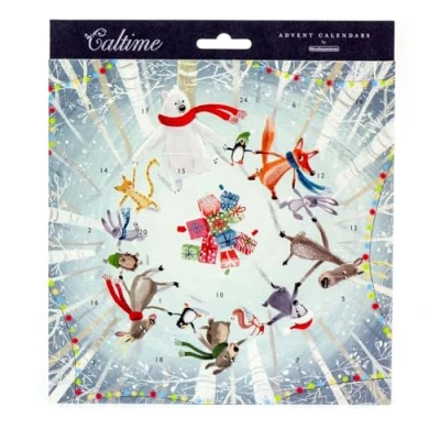 Image of Carousel Home Celebration in the Forest Christmas Advent Calendar Animal Traditional Picture Paper 21cm