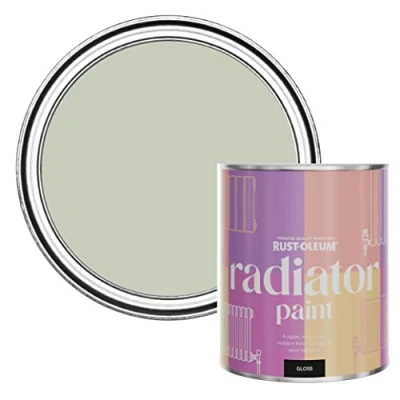 Image of Rust Oleum Green Heat Resistant Radiator Paint in Gloss Finish Aloe 750ml