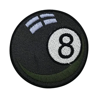 Image of Black 8 Billiard Ball Iron on Patch Retro Embroidery Patch, Vintage ironable Patches, Badges Finally Home