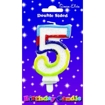 Image of Glittered Birthday Candle Number 5