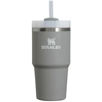 Image of Stanley Quencher H2.0 FlowState Stainless Steel Vacuum Insulated Tumbler with Lid and Straw for Water, Iced Tea or Coffee, Smoothie More, Stone, 20oz