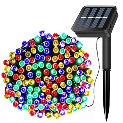 Image of FANSIR Solar String Lights, 72ft 200 LED Outdoor Powered Fairy Lights Waterproof 8 Modes Garden Decorative for Tree, Patio, Garden, Yard, Home, Wedding, Party (Multicolor)