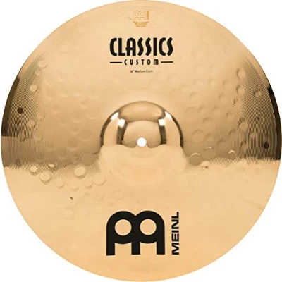 Image of Meinl Cymbals Classics Custom Brilliant Crash Medium Cymbal 16 inch (Video) for Drum Set (40,64cm) B12 Bronze, Finish, Made in Germany (CC16MC B)
