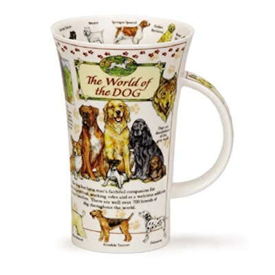 Image of Dunoon Glencoe Fine China Educational WORLD OF DOG Mug Cup 500ml 16.9 fl oz