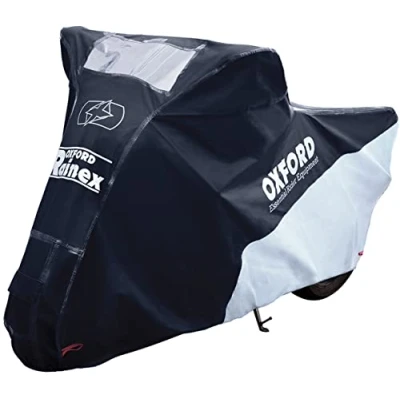 Image of Motorcycle Oxford Rainex Rain &amp; Dust Cover Black Grey S. Outdoor Motorbike