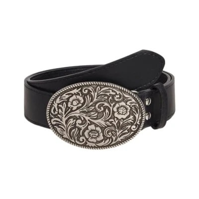 Image of Yeselino Ethnic Waist Belt With Carved Buckle For Adult Personality PU Belts Women Coat Dress Adjustable Length