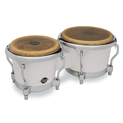 Image of LP Latin Percussion Fiberglass Bongo White Chrome Hardware LP200XF WH