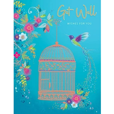 Image of Piccadilly Greetings Modern Occasion Card Get Well 8 x 6 inches A11720