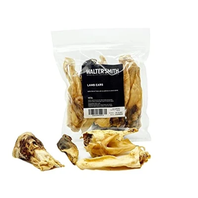 Image of Walter Smith Natural Lamb Ears 100g 100% Dog Treat No Artificial Colours or Preservatives Chew