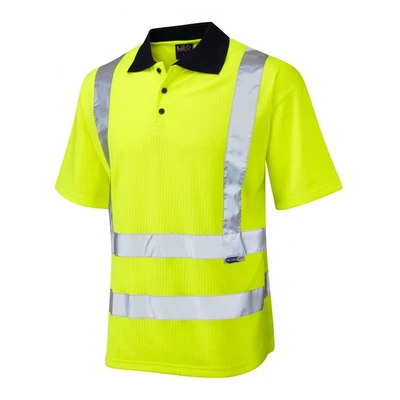 Image of Leo Workwear P01 Croyde Men Hi Vis Polo Shirt#6XL Yellow