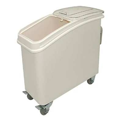 Image of Vogue GD027 Polypropylene Ingredient Bin With Scoop, 102 L Capacity, White