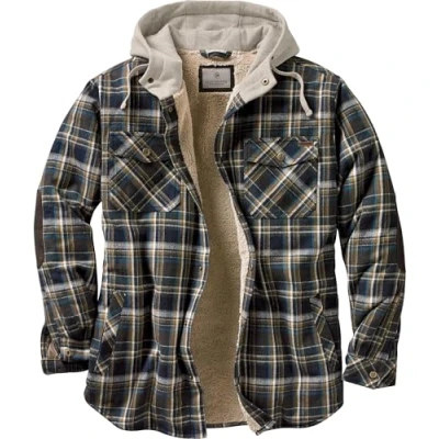 Image of Legendary Whitetails Men&#039;s Camp Night Berber Lined Hooded Flannel Shirt Jacket, Racer Plaid, S