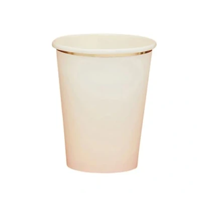 Image of PARTYRAMA.CO.UK Gold &amp; Peach Ombre Paper Cups 250ml Pack of 8