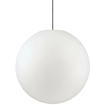 Image of Sole 1 Light Large Outdoor Globe Ceiling Pendant White IP44, E27