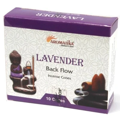 Image of Ancient Wisdom Aromatica Backflow Incense Cones Lavender