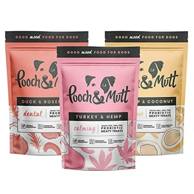 Image of Pooch &amp; Mutt Meaty Dog Treats (Grain Free), Variety Set, Pack of 3x120g