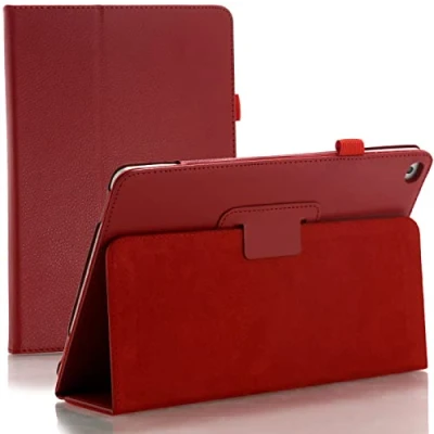 Image of Folio Case Leather Flip For Apple iPad 9.7 6th Generation 2018 and 5th 2017 Air 2nd 1st (Red)