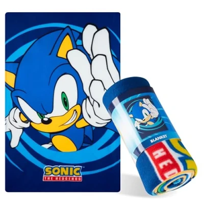 Image of SONIC THE HEDGEHOG Fleece Blanket for Kids Super Soft Throws 100 x 150cm Warm Bed Blankets Gifts Boys