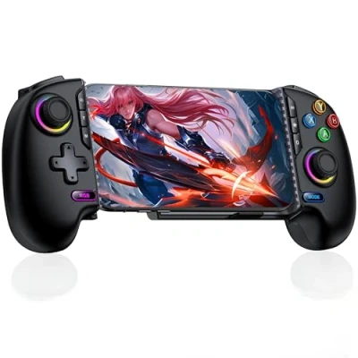 Image of HELLCOOL Mobile Gaming Controller for iPhone &amp; Android,Wireless Phone Game Xbox/Steam/GeForce Now/MFi Apple Arcade/Roblox with Hall Effect Joystick/RGB