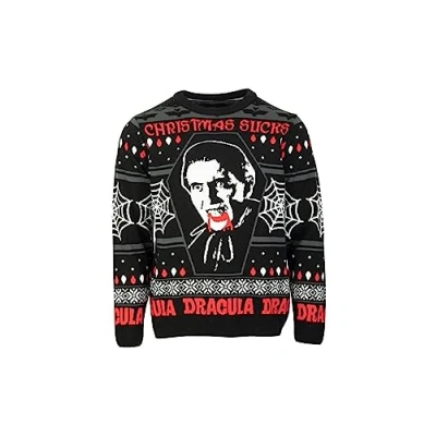 Image of Hammer House of Horror Dracula Official Anti Christmas Knitted Jumper (as8, Alpha, m, Regular, Regular)