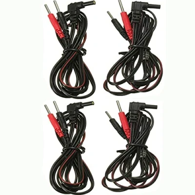 Image of QUEAMBLER Tens Electrode Connection Cable DC 2.35 Male 2.0 mm with Female (Pack of 4)