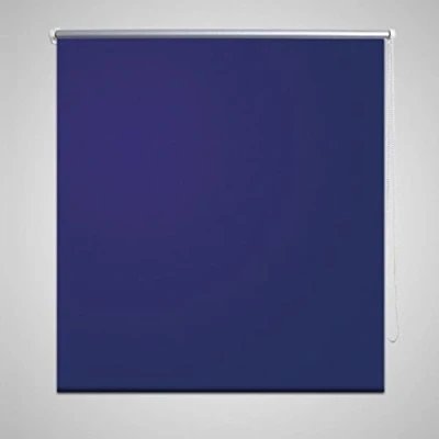 Image of vidaXL Roller Blind Blackout, Marine Coloured 100x230 cm, Light Blocking Home &amp; Office Window Covering, Easy to Mount and Operate, Silver Reflective Coating for Thermal Insulation