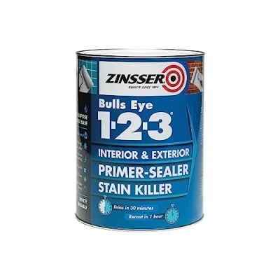 Image of Zinsser Bullseye 1 2 3 Primer Sealer &amp; Stain Killer 5 Litre White