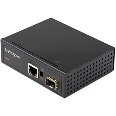 Image of StarTech.com Industrial Fiber to Ethernet Media Converter 1Gbps SFP RJ45/ Cat6 Singlemode/Multimode Optical Copper Gigabit Network 12 56V DC IP 30/ 40 +75C (IMC1GSFP)